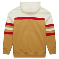 Men's Mitchell & Ness Cream Georgia Bulldogs Big Tall Head Coach Pullover Hoodie