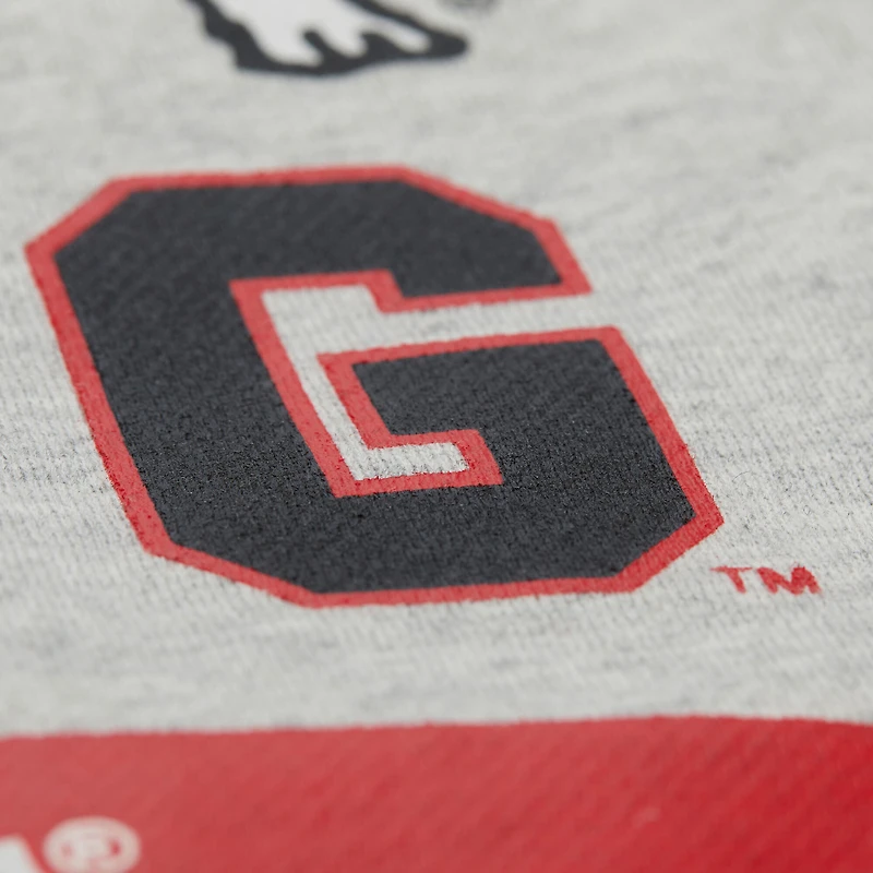 Sweat-shirt gris chiné à imprimé intégral des Georgia Bulldogs de Mitchell & Ness pour homme