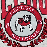 Men's Mitchell & Ness Heather Gray Georgia Bulldogs Arched Fleece Crewneck Pullover Sweatshirt