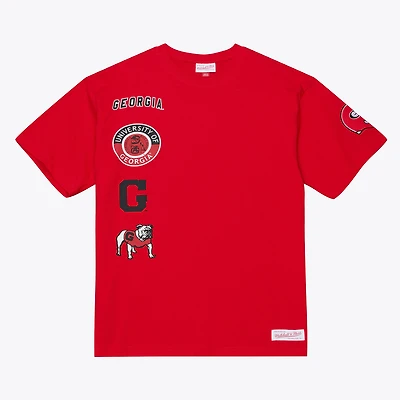 T-shirt premium Mitchell & Ness rouge Georgia Bulldogs Double Clutch pour homme
