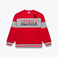 Men's Mitchell & Ness  Red Georgia Bulldogs Fleece Sweatshirt
