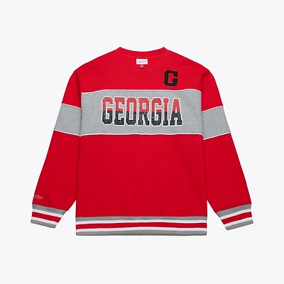 Men's Mitchell & Ness  Red Georgia Bulldogs Fleece Sweatshirt