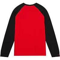T-shirt à manches longues raglan flammé légendaire des Georgia Bulldogs de Mitchell & Ness pour hommes, rouge