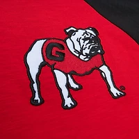 T-shirt à manches longues raglan flammé légendaire des Georgia Bulldogs de Mitchell & Ness pour hommes, rouge