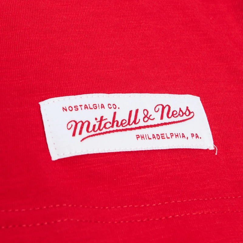 T-shirt à manches longues raglan flammé légendaire des Georgia Bulldogs de Mitchell & Ness pour hommes, rouge