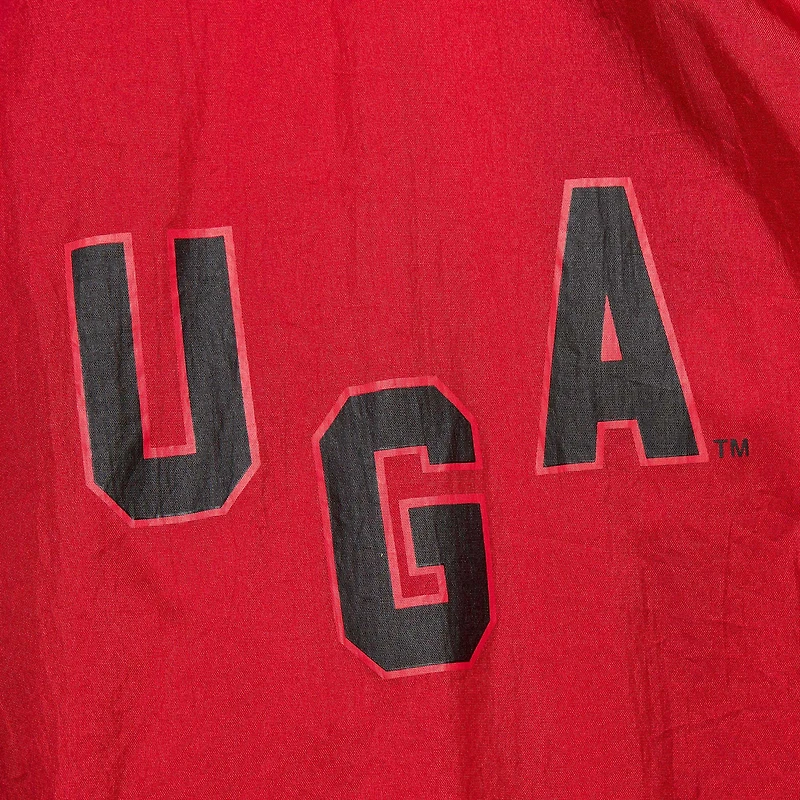 Men's Mitchell & Ness White Georgia Bulldogs Big Shot Premium Full-Zip Windbreaker