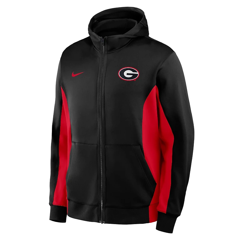 Men's Nike Black/Red Georgia Bulldogs Dri-FIT Game Full-Zip Hoodie Jacket