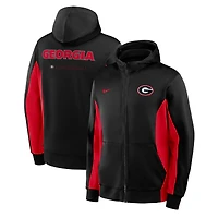 Men's Nike Black/Red Georgia Bulldogs Dri-FIT Game Full-Zip Hoodie Jacket