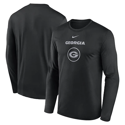 Men's Nike Black Georgia Bulldogs 2024 On-Court Basketball Practice Legend Performance Long Sleeve T-Shirt