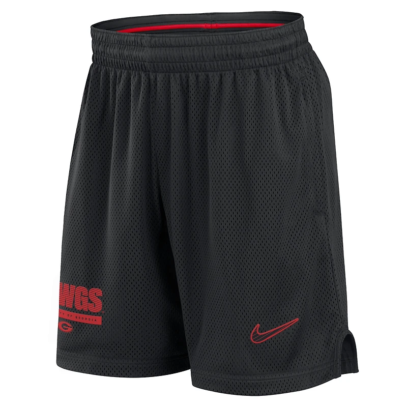 Men's Nike Black Georgia Bulldogs 2024 Sideline Performance Mesh Shorts
