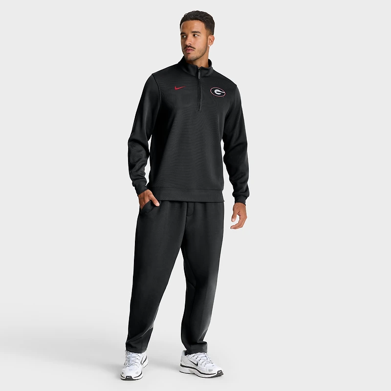 Men's Nike Black Georgia Bulldogs 2025 Coaches Premium Dri-FIT Half-Zip Pullover
