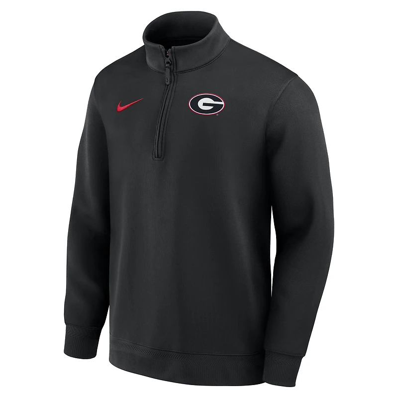 Men's Nike Black Georgia Bulldogs 2025 Coaches Premium Dri-FIT Half-Zip Pullover