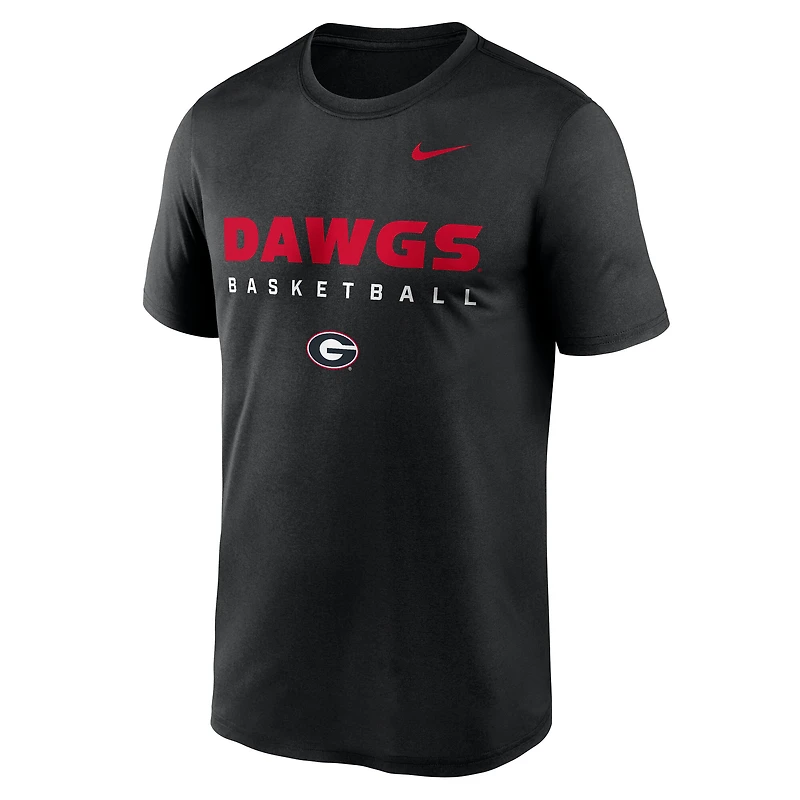 Men's Nike Black Georgia Bulldogs 2025 Courtside Basketball Legend Dri-FIT T-Shirt