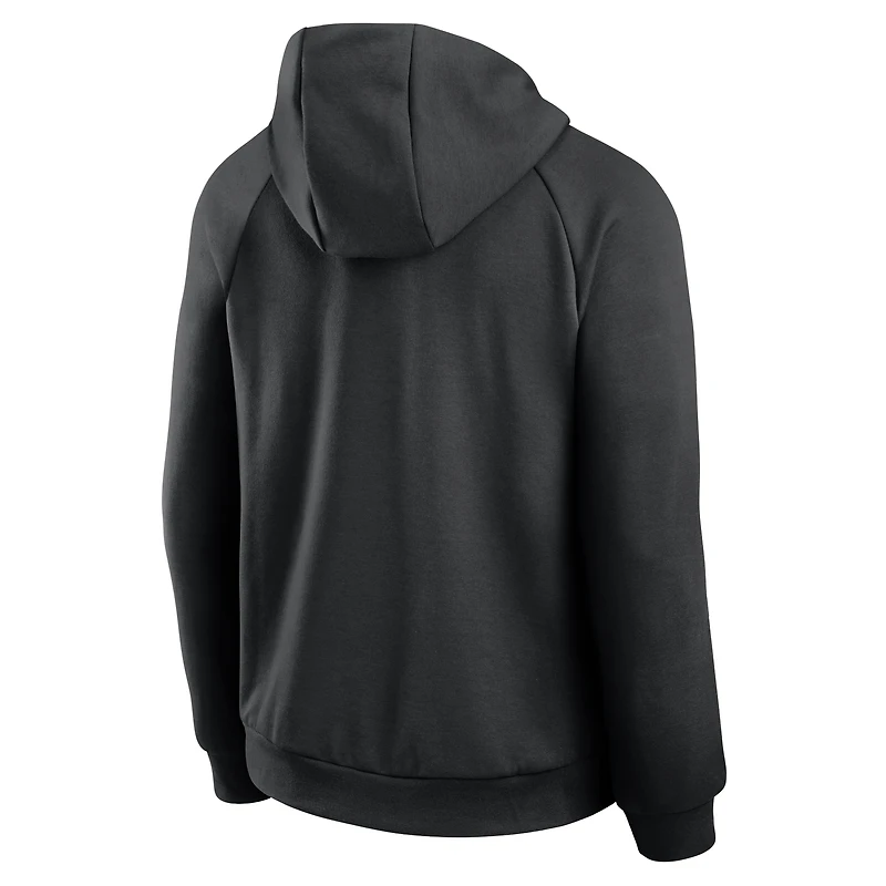Sweat à capuche Nike noir Georgia Bulldogs 2025 Courtside Basketball Practice Raglan Dri-FIT pour homme