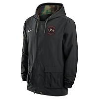 Men's Nike Black Georgia Bulldogs 2025 NCAA Military Appreciation Full-Snap Jacket