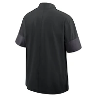 Men's Nike Black Georgia Bulldogs 2025 Sideline Short Sleeve Quarter-Zip Dri-FIT Coach Jacket