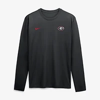 Men's Nike Black Georgia Bulldogs 2026 Sideline Small Logo Legend Dri-FIT Long Sleeve T-Shirt