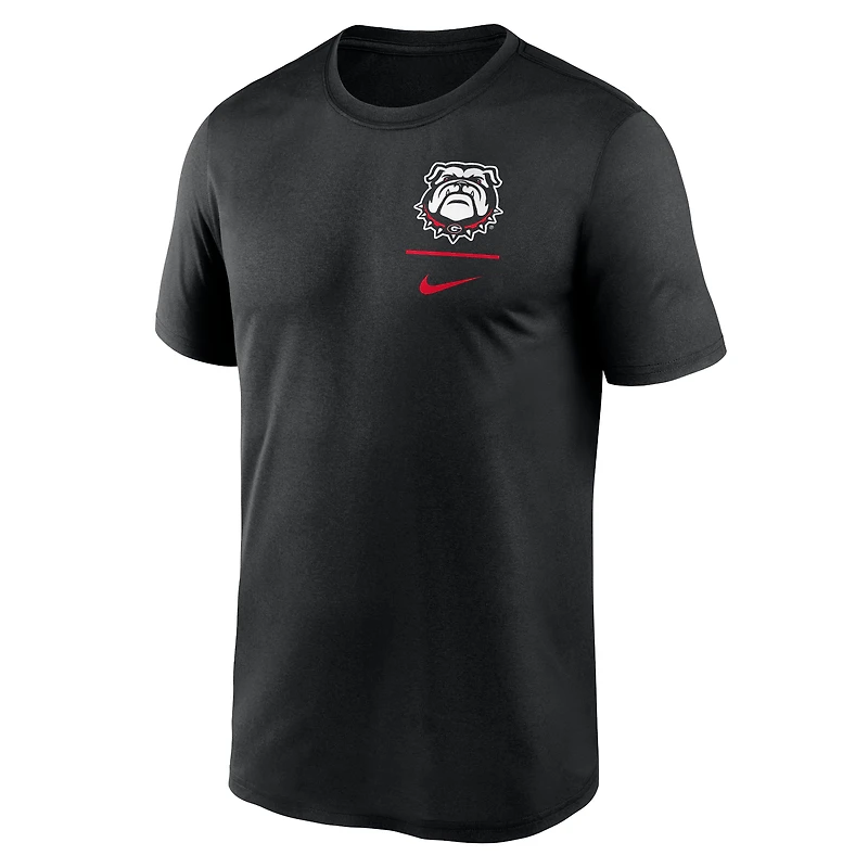 Men's Nike Black Georgia Bulldogs Alternate Logo Lockup Legend Performance T-Shirt