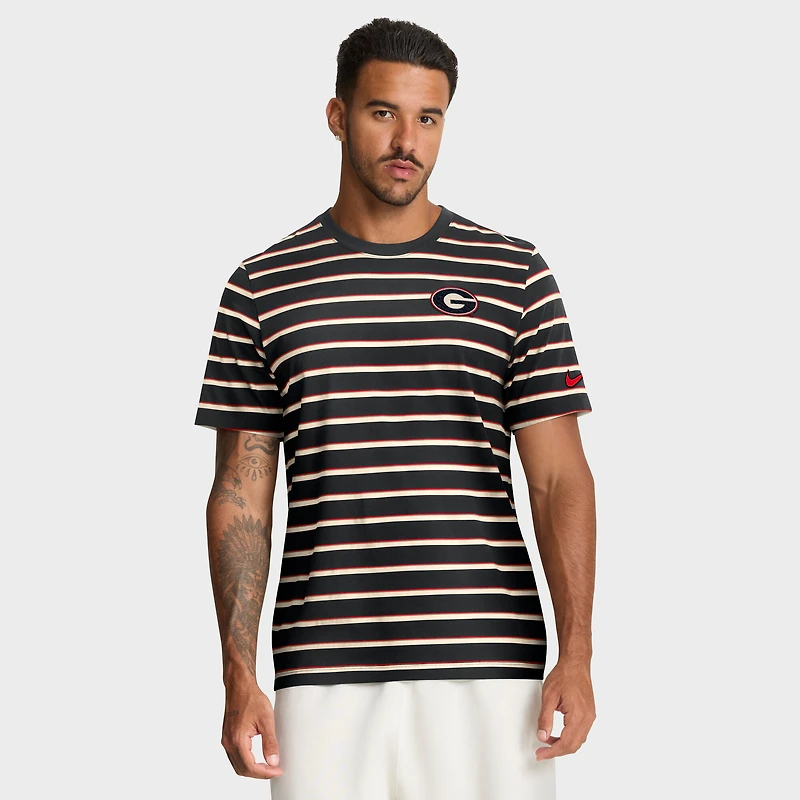 Men's Nike Black Georgia Bulldogs Athletic Prep Legacy Summit Stripe T-Shirt