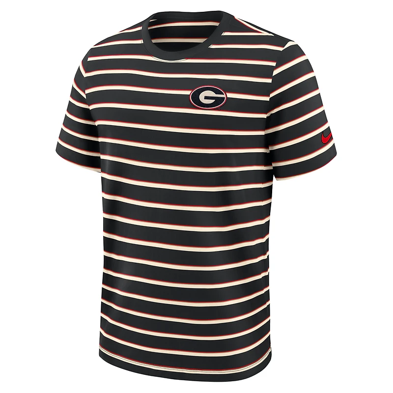Men's Nike Black Georgia Bulldogs Athletic Prep Legacy Summit Stripe T-Shirt