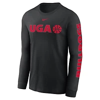 Men's Nike  Black Georgia Bulldogs Basketball Icon Two-Hit Long Sleeve T-Shirt