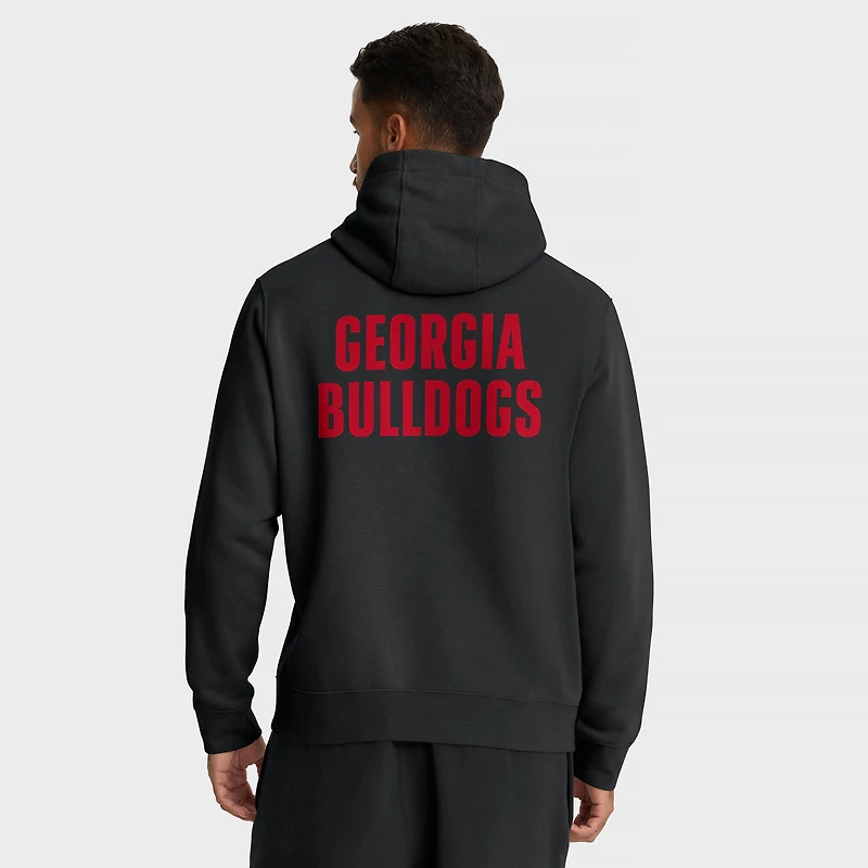Men's Nike Black Georgia Bulldogs Basketball Two-Hit Club Fleece Pullover Hoodie