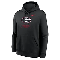 Men's Nike Black Georgia Bulldogs Basketball Two-Hit Club Fleece Pullover Hoodie
