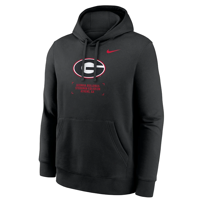 Sweat à capuche polaire Nike Black Georgia Bulldogs Basketball Two-Hit Club pour homme