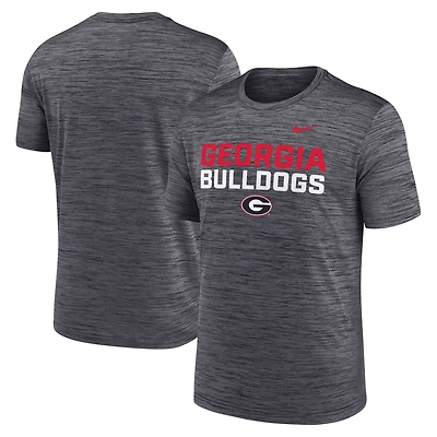 Men's Nike Black Georgia Bulldogs Campus Center Stack Velocity Dri-FIT T-Shirt