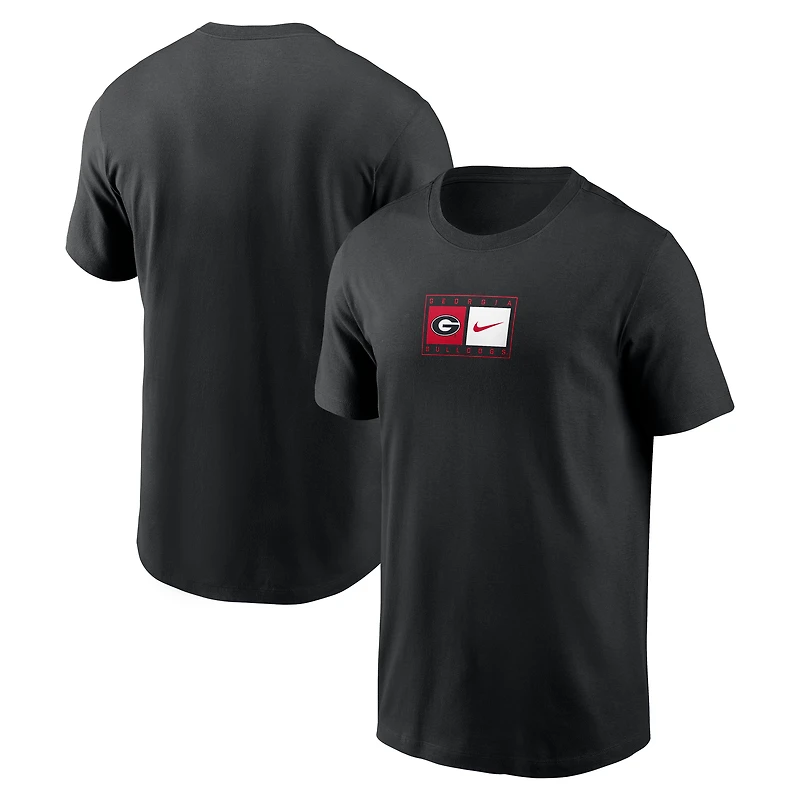 T-shirt Nike noir pour homme avec logo Swoosh des Georgia Bulldogs