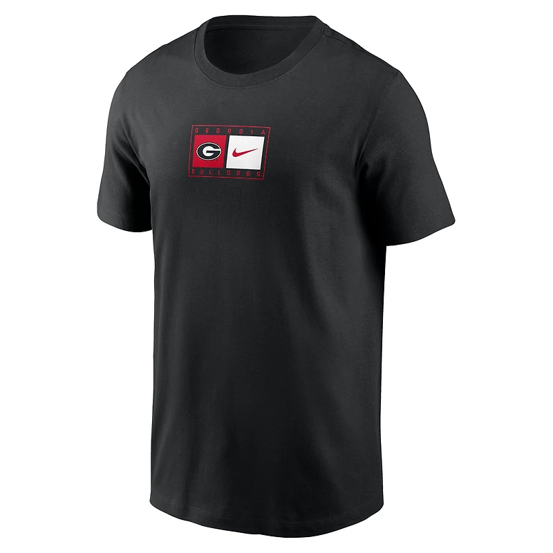 T-shirt Nike noir pour homme avec logo Swoosh des Georgia Bulldogs