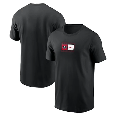 T-shirt Nike noir pour homme avec logo Swoosh des Georgia Bulldogs