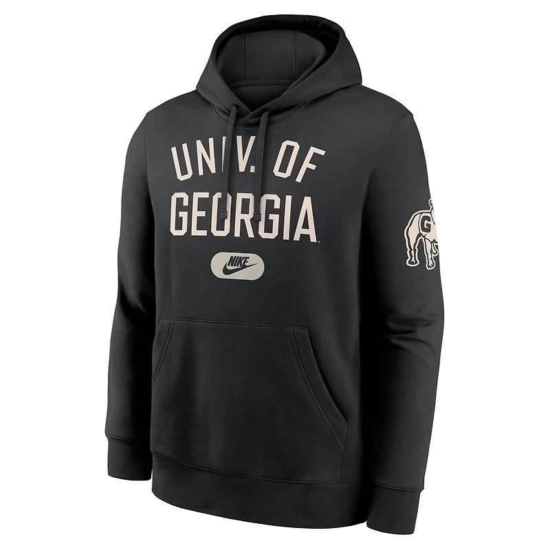 Sweat à capuche Nike Georgia Bulldogs Club Fleece noir pour homme