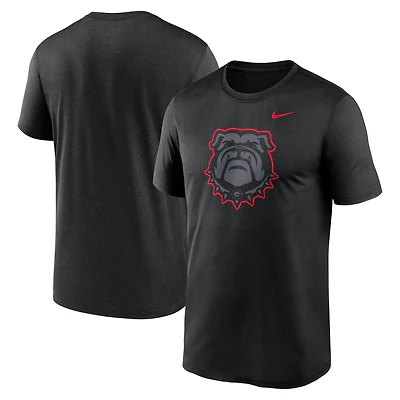 T-shirt Nike noir Georgia Bulldogs pour homme avec logo Legend Performance