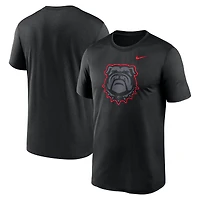 T-shirt Nike noir Georgia Bulldogs pour homme avec logo Legend Performance
