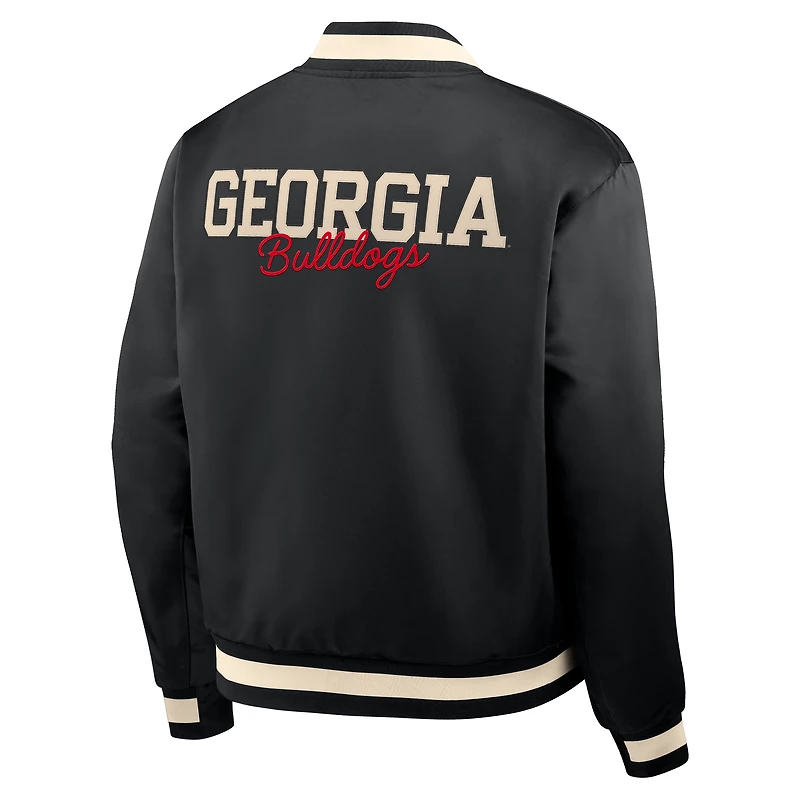 Men's Nike Black Georgia Bulldogs Legacy Full-Snap Bomber Jacket