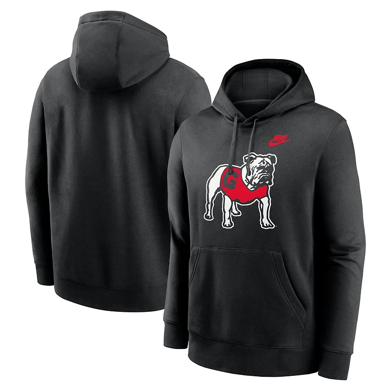 Sweat à capuche en polaire Nike Georgia Bulldogs Legacy Logo Club pour homme, noir