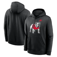 Sweat à capuche en polaire Nike Georgia Bulldogs Legacy Logo Club pour homme, noir