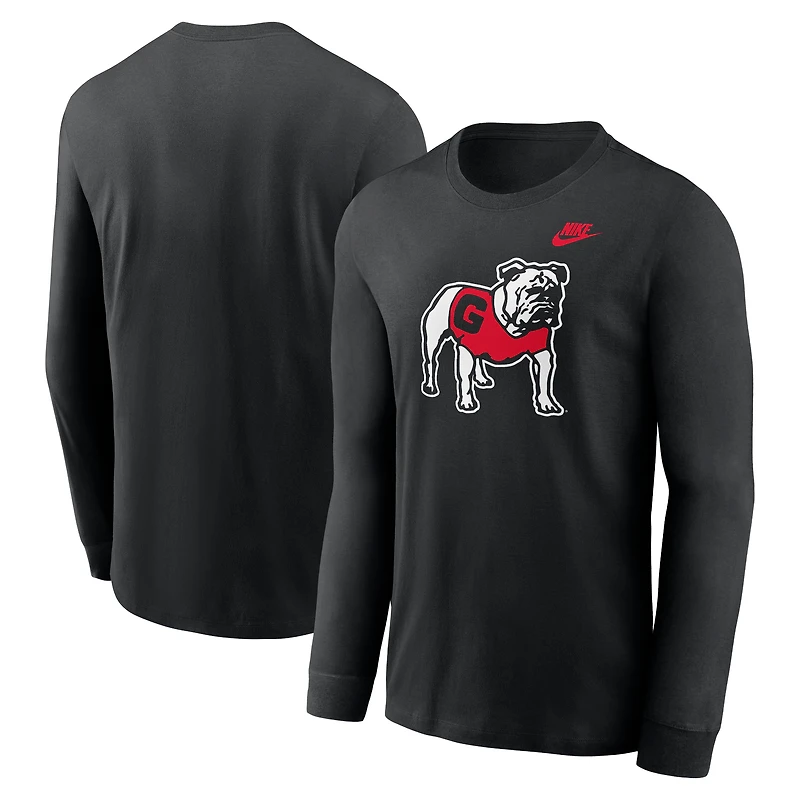 T-shirt à manches longues Nike rouge Georgia Bulldogs Legacy Primary Logo pour homme