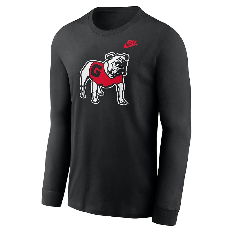 Men's Nike Red Georgia Bulldogs Legacy Primary Logo Long Sleeve T-Shirt