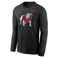 Men's Nike Red Georgia Bulldogs Legacy Primary Logo Long Sleeve T-Shirt
