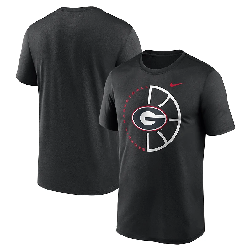 T-shirt de performance Nike Georgia Bulldogs Legend Basketball Icon pour homme, noir