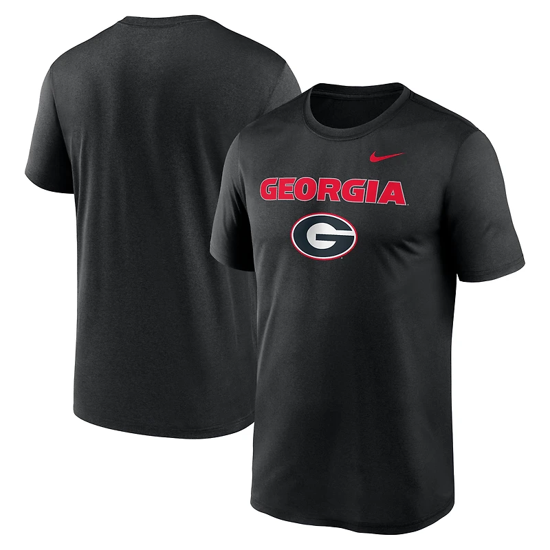 T-shirt Nike Georgia Bulldogs Lockup Legend Performance pour homme, noir