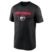 T-shirt Nike Georgia Bulldogs Lockup Legend Performance pour homme, noir