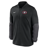 Pull Nike noir Georgia Bulldogs One Goal Performance à demi-zip pour homme