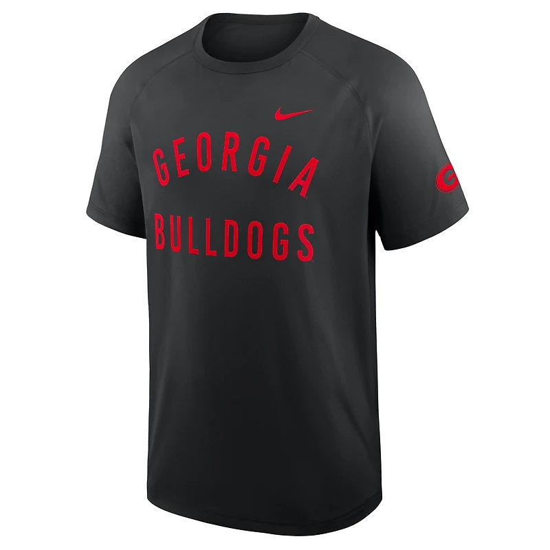 T-shirt Nike Performance Ready Raglan Dri-FIT pour homme, noir, Georgia Bulldogs