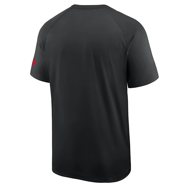 T-shirt Nike Performance Ready Raglan Dri-FIT pour homme, noir, Georgia Bulldogs