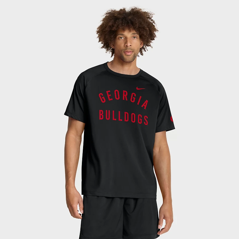 T-shirt Nike Performance Ready Raglan Dri-FIT pour homme, noir, Georgia Bulldogs