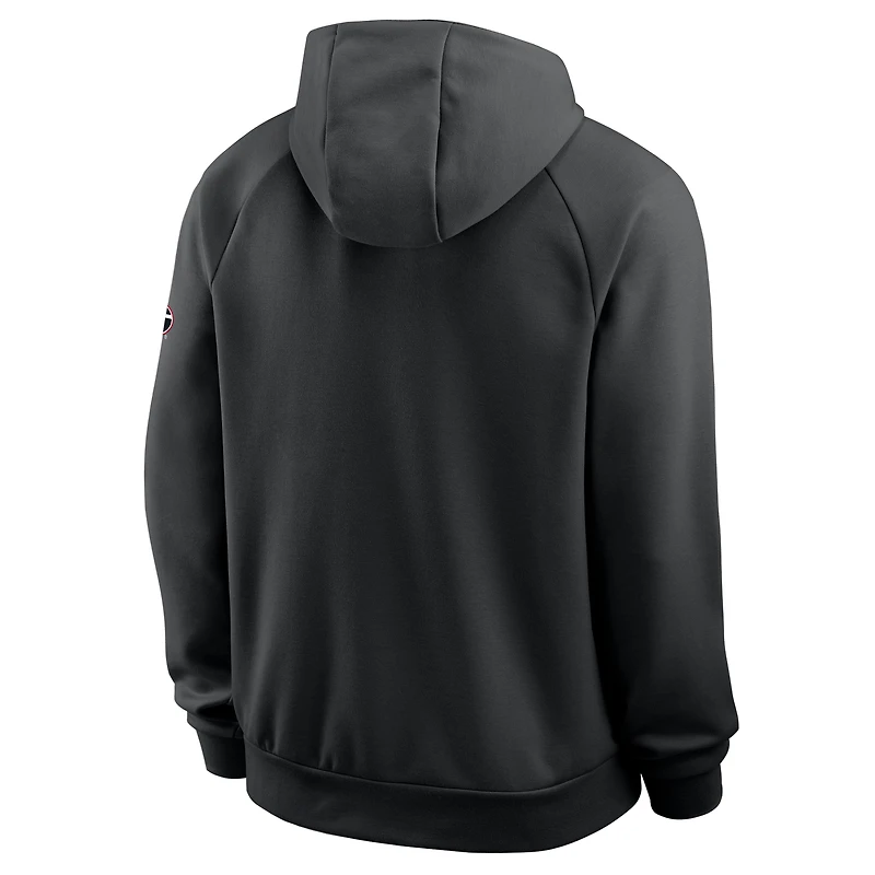 Sweat à capuche Nike Georgia Bulldogs Premium Raglan Dri-FIT pour homme, noir