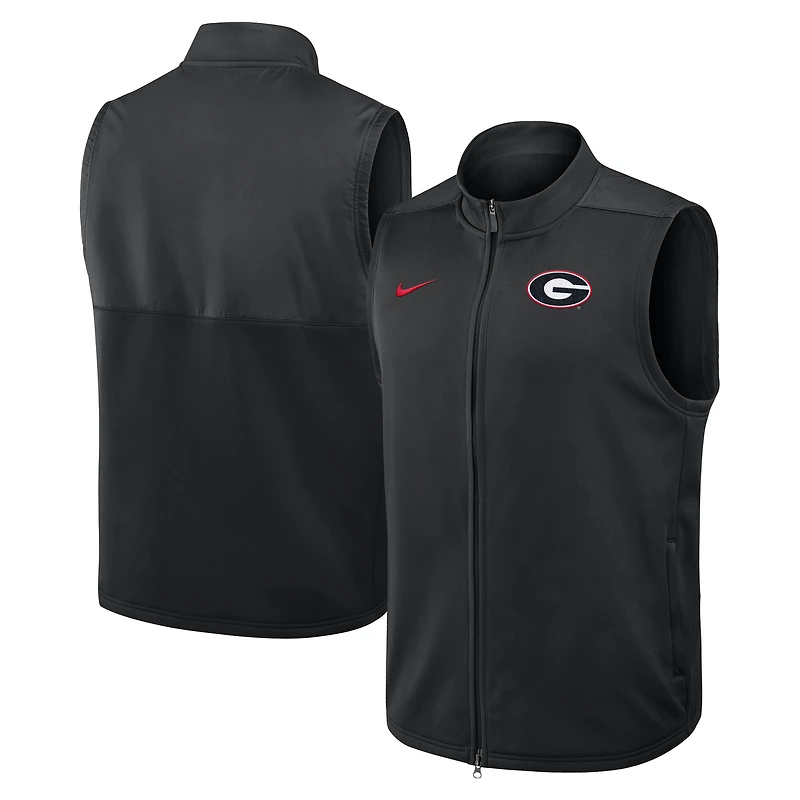 Gilet Nike noir Georgia Bulldogs Primetime Victory Performance à fermeture éclair intégrale pour homme